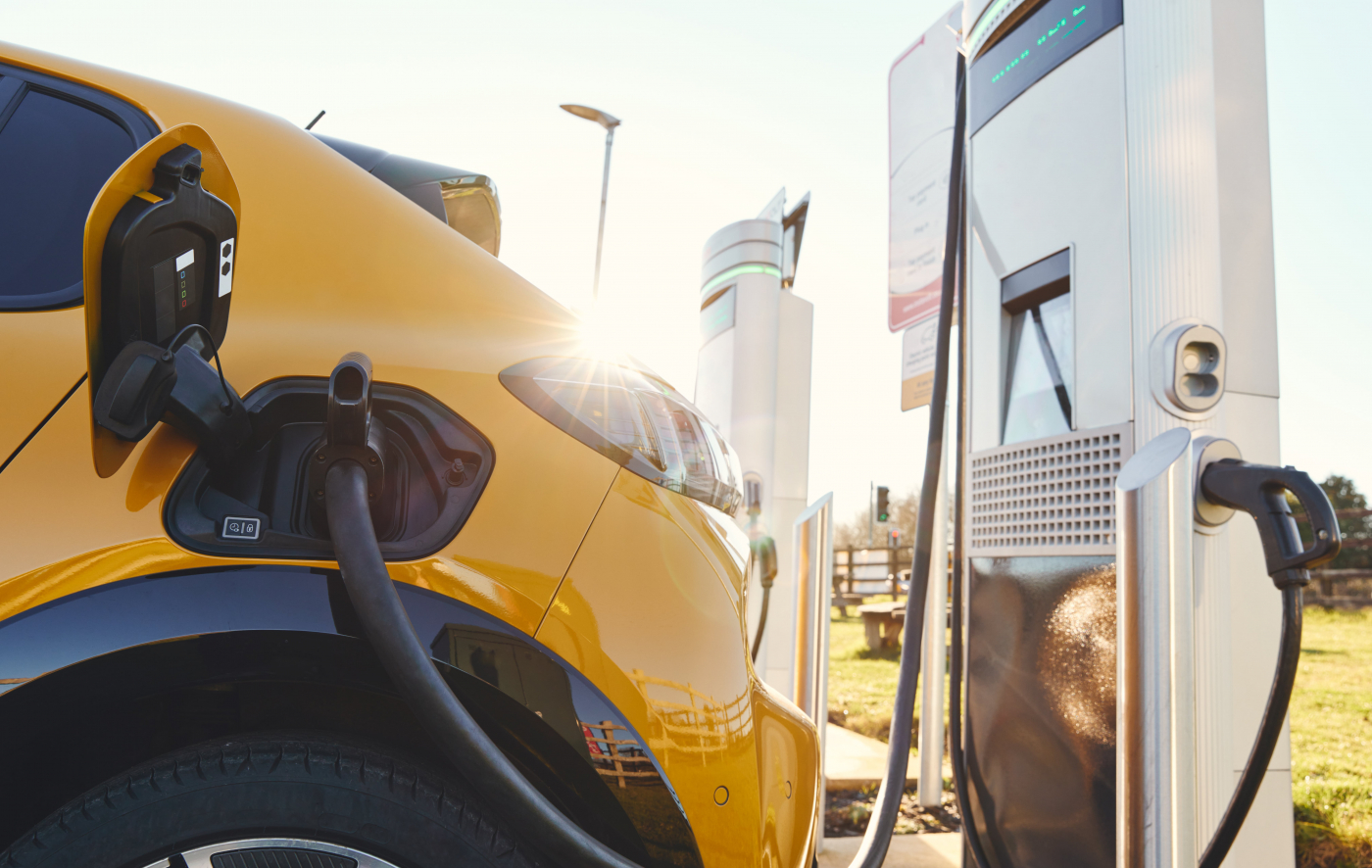 electric car plugged in