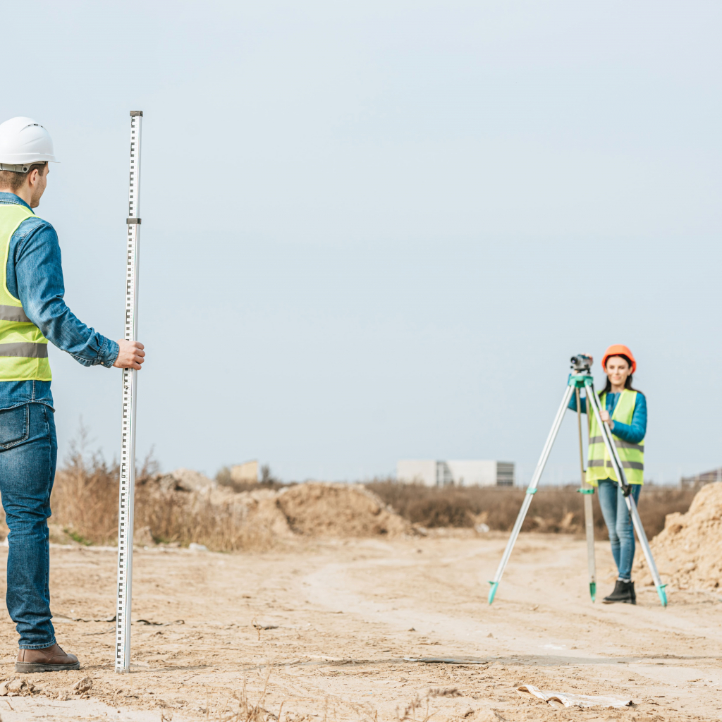Quantity surveyors on building site