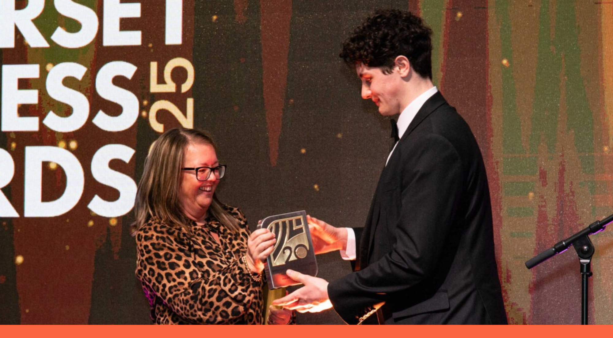 Photo of Jack collecting award